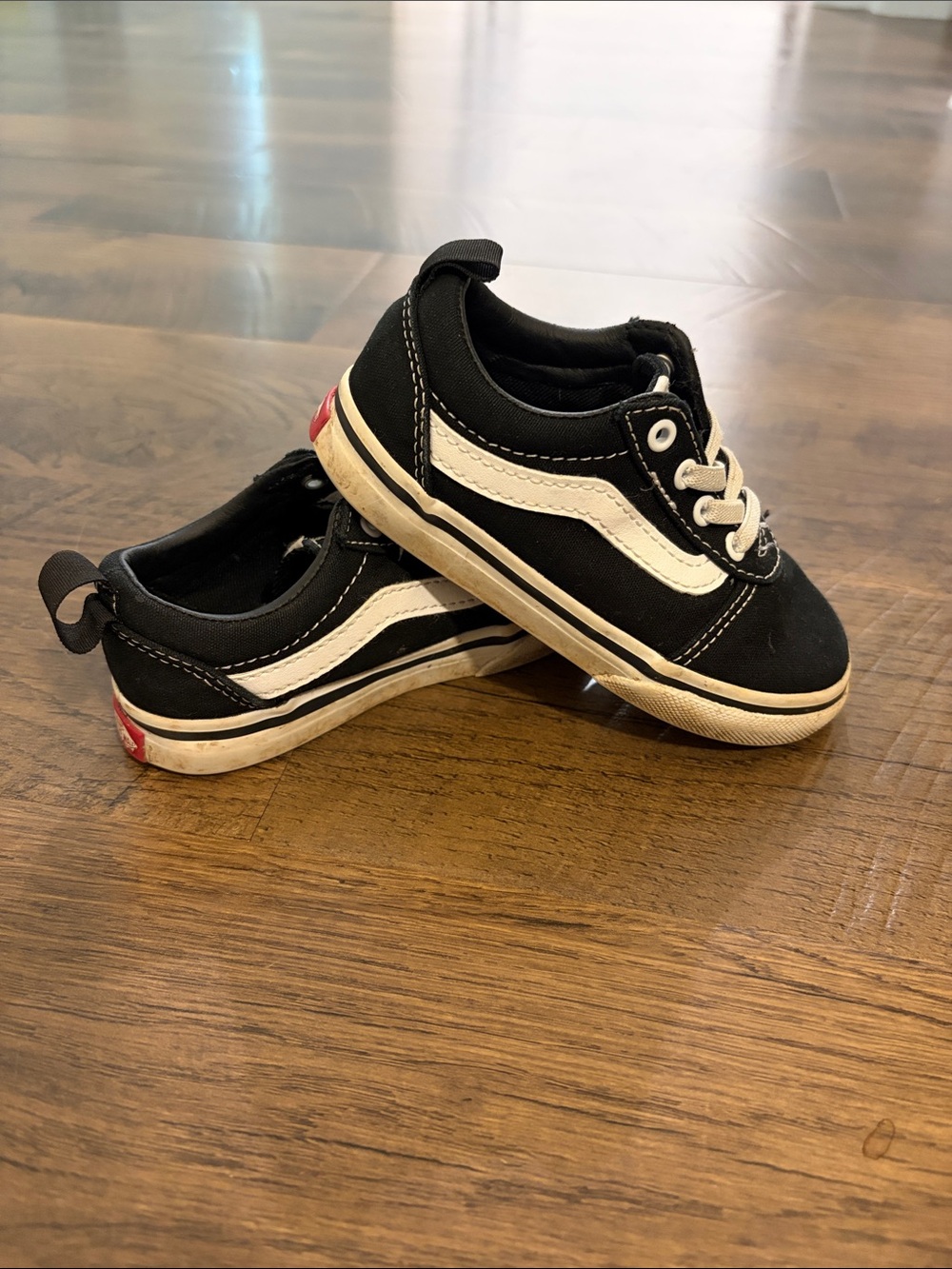Vans Kids Black and White Low-Top Skate Sneakers